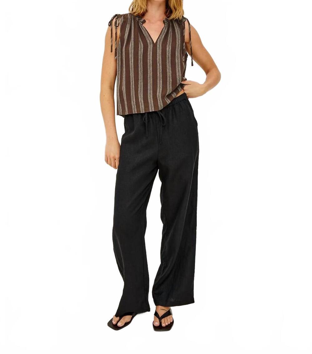 NEW RAILS sosa v-neck top in oak stripe - Picture 3 of 6